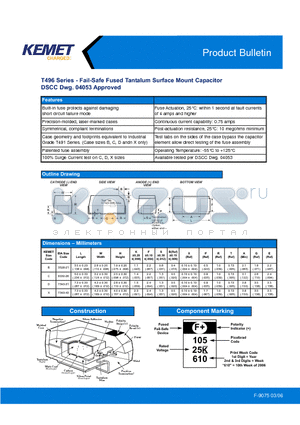 T496B475M010AH4095 datasheet - Fail-Safe Fused Tantalum Surface Mount Capacitor