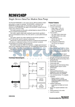 RC96V24DP datasheet - Single Device Data/Fax Modem Data Pump
