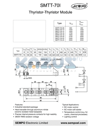 SMTT-70I-12 datasheet - THYRISTOR-THYRISTOR MODULE