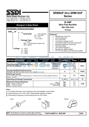 SRM6UF datasheet - Ultra Fast Rectifier