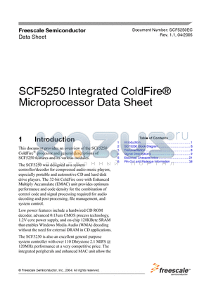 SCF5250CAG120 datasheet - SCF5250 Integrated ColdFire Microprocessor