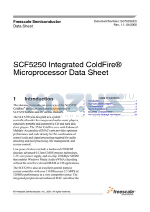 SCF5250PV120 datasheet - SCF5250 Integrated ColdFire Microprocessor