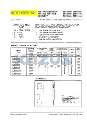 SCFS6000 datasheet - FAST RECOVERY HIGH VOLTAGE RECTIFIER ASSEMBLY