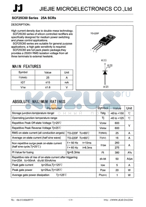 SCF25C60 datasheet - 25A SCRs