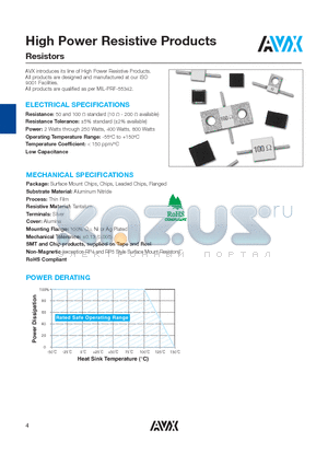 RP60300R0100JNBK datasheet - High Power Resistive Products