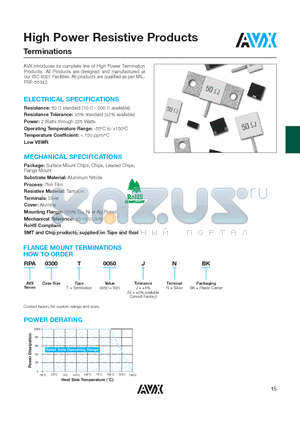 RPA0300T0050GNBK datasheet - High Power Resistive Products
