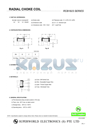 RCB1823250KZF datasheet - RADIAL CHOKE COIL