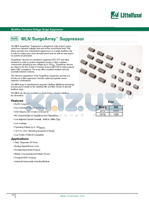 V5.5MLN40805 datasheet - MLN SurgeArray Suppressor