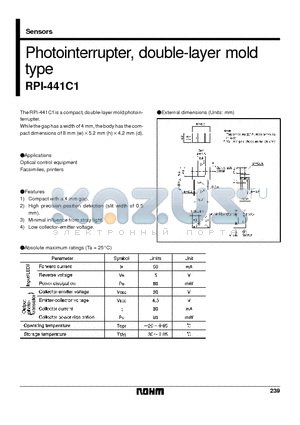 RPI-441C1 datasheet - Photointerrupter, double-layer mold type
