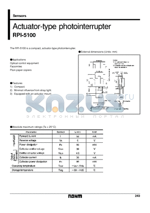 RPI-5100 datasheet - Actuator-type photointerrupter