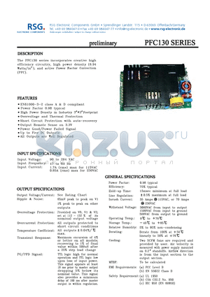 PFC130-24 datasheet - POWER FACTOR 0.987 TYPICAL