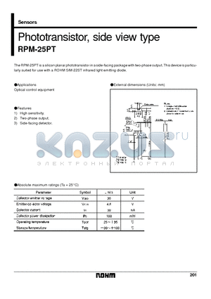RPM-25PT datasheet - Phototransistor, side view type