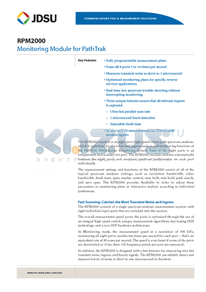 RPM2000 datasheet - Monitoring Module for PathTrak