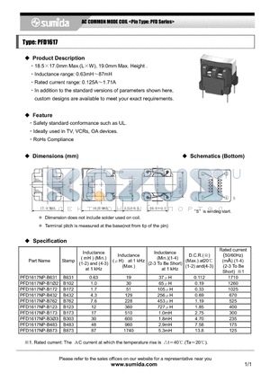 PFD1617NP-B631 datasheet - AC COMMON MODE COIL