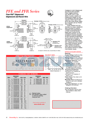 PFE3KR100E datasheet - Powr-Rib Edgewound Edgewound and Round Wire