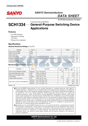 SCH1334 datasheet - General-Purpose Switching Device Applications