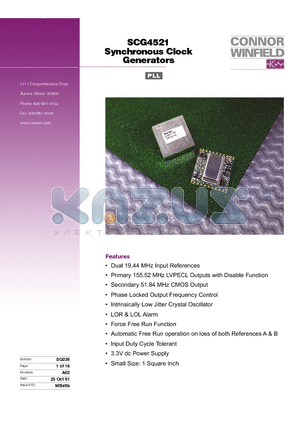 SCG4521 datasheet - Synchronous Clock Generators