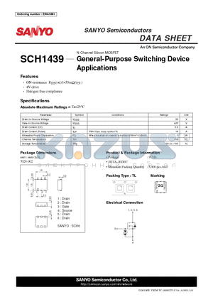 SCH1439 datasheet - General-Purpose Switching Device Applications