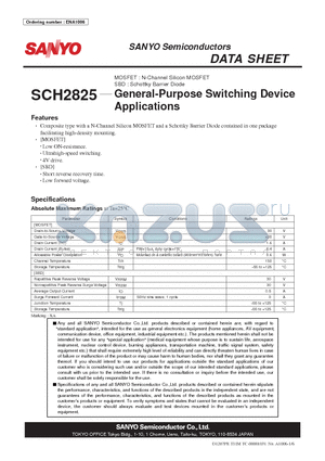 SCH2825 datasheet - General-Purpose Switching Device Applications