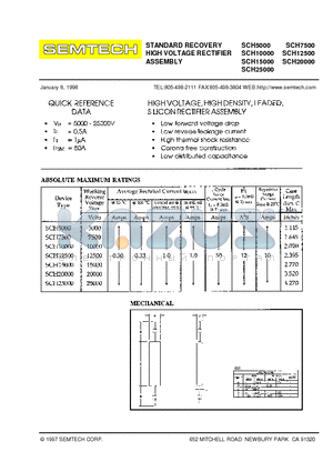 SCH5000 datasheet - STANDARD RECOVERY HIGH VOLTAGE RECTIFIER ASSEMBLY