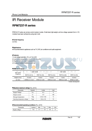 RPM7237-H4R datasheet - IR Receiver Module
