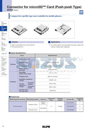 SCHA2B0300 datasheet - Connector for microSD Card (Push-push Type)