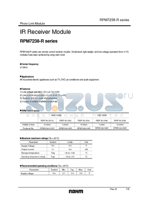 RPM7238-H4R datasheet - IR Receiver Module