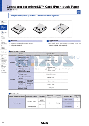 SCHA datasheet - Connector for microSD Card (Push-push Type)