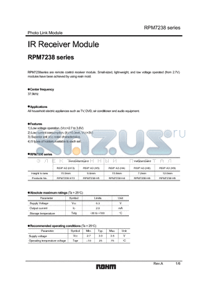 RPM7238-H5 datasheet - IR Receiver Module