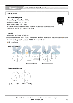 RCH106NP-121K datasheet - Power Inductor< Pin Type: RCH Series>