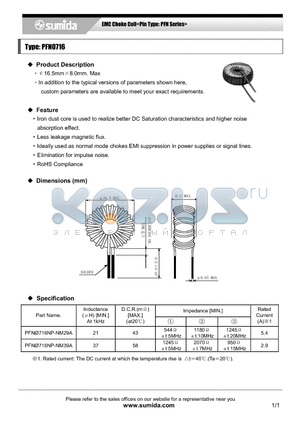 PFN0716 datasheet - EMC Choke Coil