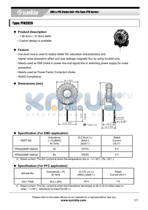 PFN2028 datasheet - EMC & PFC Choke Coil