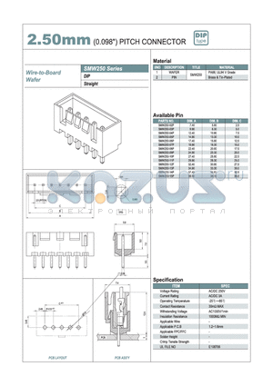 SMW250 datasheet - 2.50mm PITCH CONNECTOR