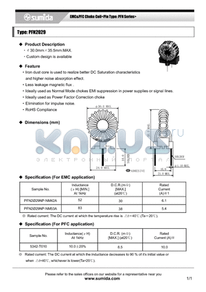 PFN2029 datasheet - EMC&PFC Choke Coil