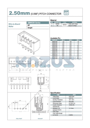SMW250-10P datasheet - 2.50mm PITCH CONNECTOR