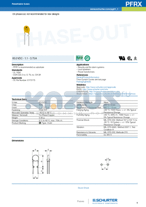 PFRX datasheet - On phase-out, not recommended for new designs