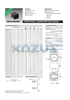 SRR1210-180M datasheet - Available in E12 series, Height of 10 mm, Current rating up to 11 A