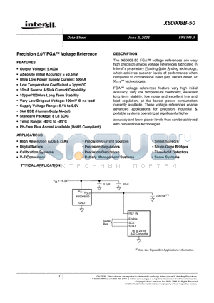 X60008B-50_06 datasheet - Precision 5.0V FGA Voltage Reference