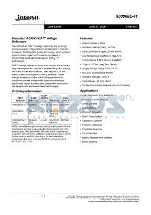 X60008EIS8-41T1 datasheet - Precision 4.096V FGA Voltage