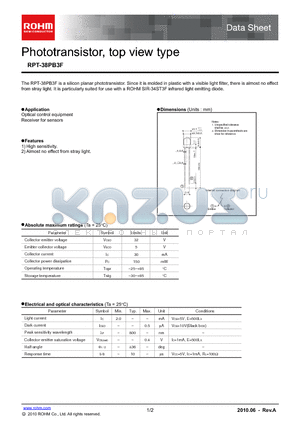 RPT-38PB3F_10 datasheet - Phototransistor, top view type