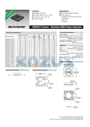 SRR4011-3R3YL datasheet - Shielded SMD Power Inductors