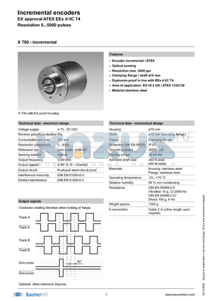 X700.113215 datasheet - Incremental encoders