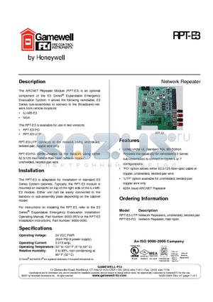 RPT-E3-UTP datasheet - Network Repeaters, unshielded, twisted-pair