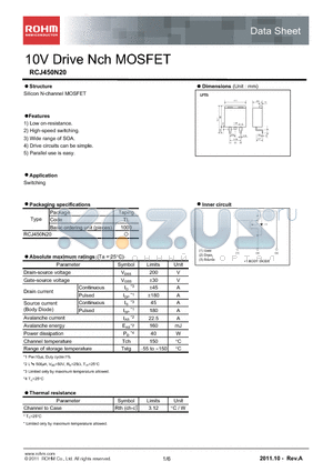 RCJ450N20 datasheet - 10V Drive Nch MOSFET