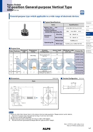 SRRM264300 datasheet - 12-position General-purpose Vertical Type