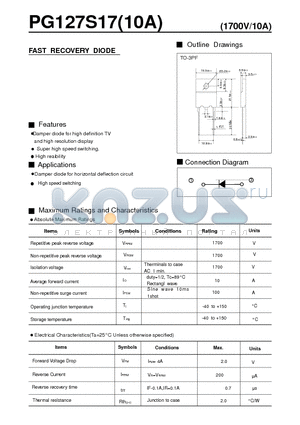 PG127S17 datasheet - FAST RECOVERY DIODE