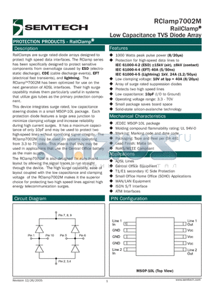 RCLAMP7002M datasheet - RailClamp^ Low Capacitance TVS Diode Array