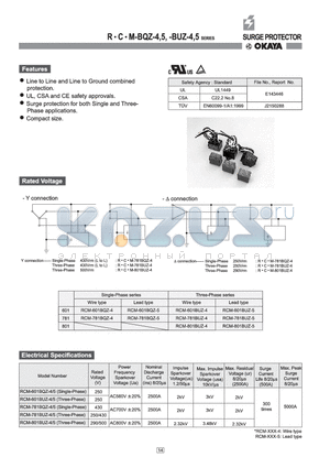 RCM-781BUZ-4 datasheet - SURGE PROTECTOR