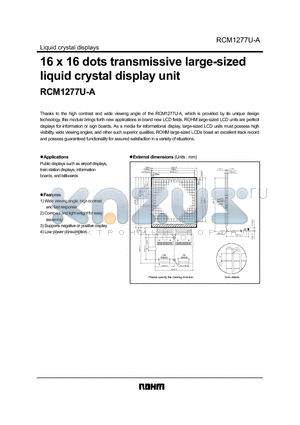 RCM1277U-A datasheet - 16 x 16 dots transmissive large-sized liquid crystal display unit