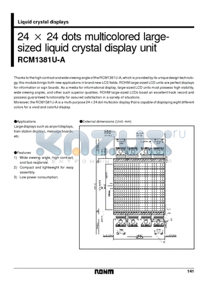 RCM1381U-A datasheet - 24 x 24 dots multicolored largesized liquid crystal display unit